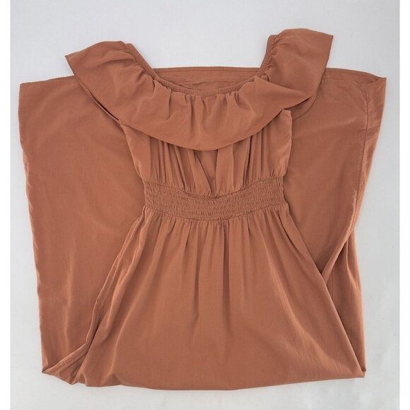 Old Navy Waist Defined Off the‎ Shoulder Smocked Maxi Dress Sz M Tall Festival - Picture 7 of 12